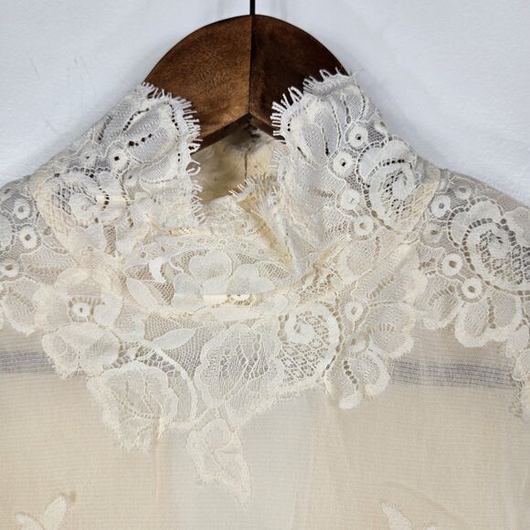 Free People x We Are HAH Women's Large Ivory Reversible Lacey Bodysuit NWT - Picture 3 of 11